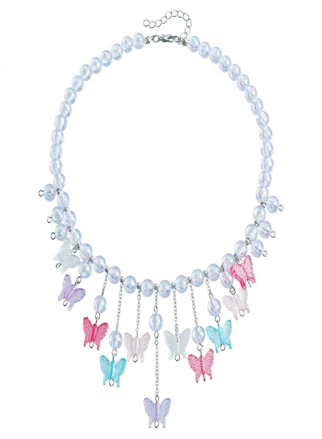 IS4U Crystal Butterfly Necklace Colorful Ten Butterfly Bead Necklace Layered Red Butterfly Necklace Y2K Crystal Butterflys Choker Long Tassel Butterfly Y Necklace Dainty Butterflys Jewelry for Women (Colourful1) - Image 1